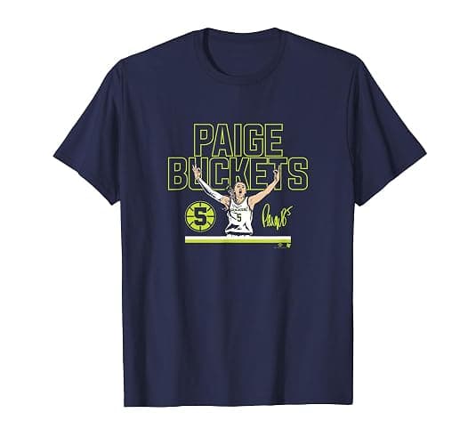 Paige Bueckers - Buckets Stripe (Navy) - Dallas Basketball T-Shirt - Youth - Heather Blue - Large - Image 1