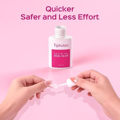 TIPHULAN Super Strong Nail Glue for Press Ons & Nail Tips, 4 Tubes | 28 mL Brush On Nail Glue-No UV Needed, Precision Brush Applicator, HEMA-Free, Long-Lasting for Salon, Travel and At-Home DIY thumbnail 3