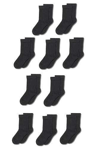 Amazon Essentials Unisex Kids and Toddlers' Cotton Crew Socks, 10 Pairs - Image 1