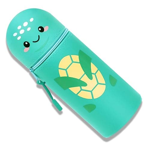 DGTSYAL Kawaii Estuche Escolar de Silicona Blanda 2 en 1, Portalápices de Mesa, Cremallera, Cute Estuche Papeleria de Cremallera (Tortuga) thumbnail 4
