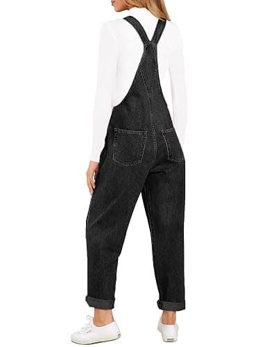 luvamia Women's Casual Stretch Adjustable Denim Bib Overalls Jeans Pants Jumpsuits thumbnail 2