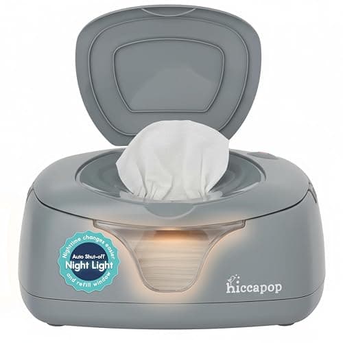 Hiccapop Baby Wipe Warmer and Wet Wipes Dispenser, Diaper Wipe Warmer, Gray - Image 1