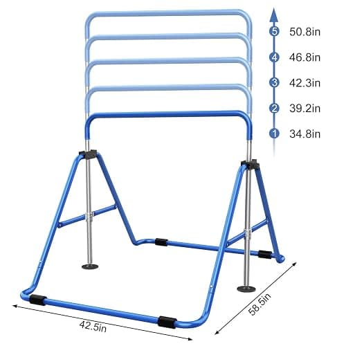 Tepemccu Expandable Gymnastics Bars, Adjustable Height Gymnastic Horizontal Bars, Children Folding Training Bar for Kids thumbnail 8