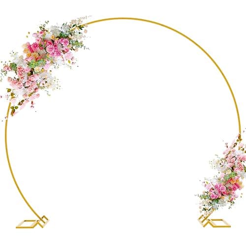 Wokceer Round Backdrop Stand 8FT Gold Wedding Arch Metal Circle Balloon Arch Stand for Birthday Party Wedding Bridal Shower Anniversary Ceremony - Image 1