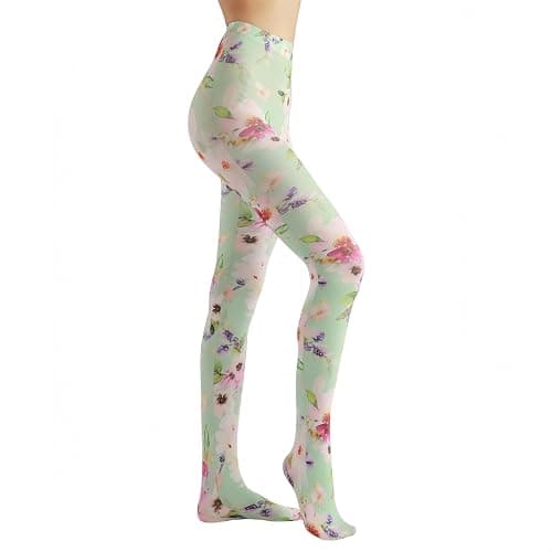 Sahabowi Women's Beautiful Flower Park Colorful Tights, Cartoon Strawberry Pantyhose with High Waistband Soft thumbnail 2