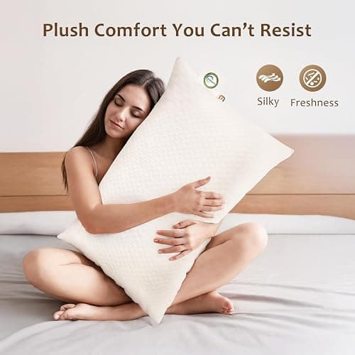 Cooling Pillow Queen Size 1 Pack – Adjustable Shredded Memory Foam, Washable Hypoallergenic Cover, Neck and Shoulder Support for Side, Back & Stomach Sleepers, Mastery Mart thumbnail 5