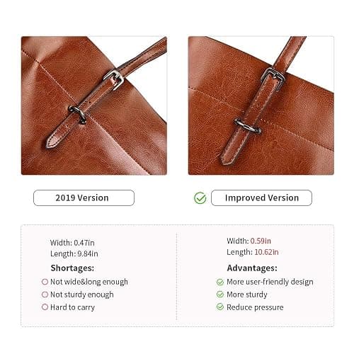 Kattee Vintage Genuine Leather Tote Shoulder Bag for Women Satchel Handbag with Top Handles thumbnail 6