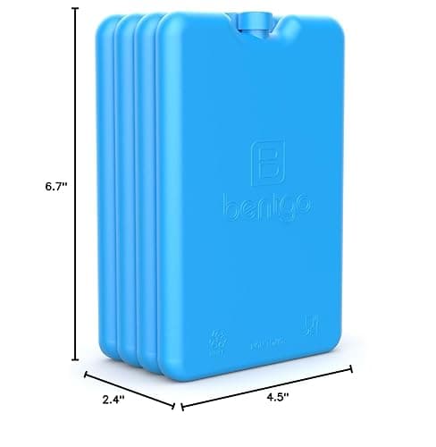 Bentgo Chillers Ice Packs: Slim, Reusable Quick-Freeze Cooling Design Keeps Food Fresh in Lunch Boxes, Bags, & Coolers for Work, College, Camping, & More; Easy to Clean & Chills Fast; 4-Pack (Blue) thumbnail 2