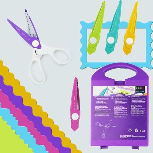 BINWISH Decorative Scissors Set, 5 Pairs Craft Scissors Decorative Edges with Portable Organizing Container thumbnail 6