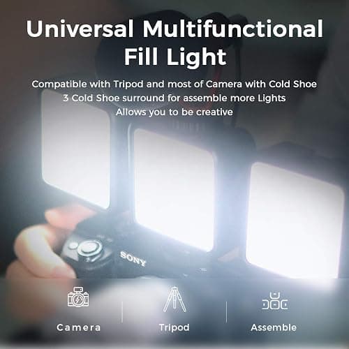 ULANZI VL-81 3000mAh Bi-Color LED Video Light w Softbox - 3200K-5600K+CRI95 Rechargeable Camera Light, 3 Cold Shoe Mount for DSLR/GoPro/Sony/Canon/iPhone, Vlog Filming TikTok Live & Photography thumbnail 6