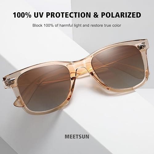 MEETSUN Retro Polarized Sunglasses for Women Men Classic Mirror Lens Driving Trendy Sun Glasses UV Protection (3 Pack) thumbnail 5