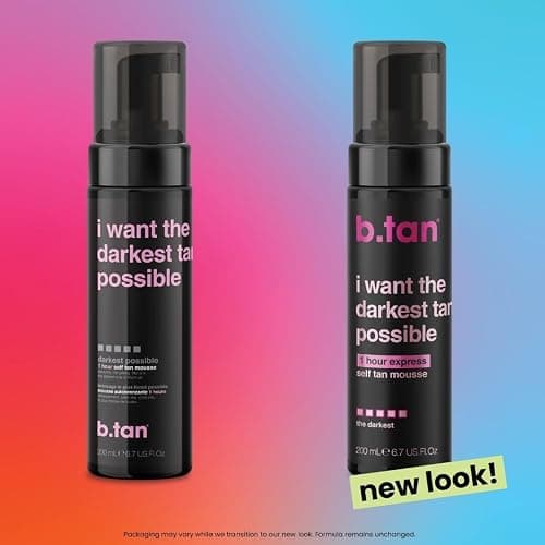 b.tan Ultra Dark Self Tanner Mousse | I Want The Darkest Tan Possible - Fast, 1 Hour Express Sunless Tanning Foam, Golden Bronzing Glow, Face & Body, No Fake Tan Smell, Vegan, Cruelty Free, 6.7 Fl Oz thumbnail 4