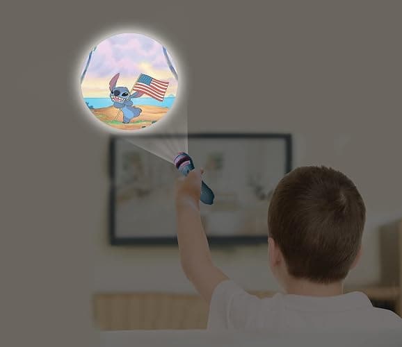 Lexibook LTC050D Disney Stitch, torch light and projector with 3 discs, 24 images, create your own stories, Blau - Disney Stitch thumbnail 2
