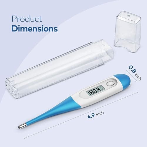 Boncare 10 Seconds Oral Thermometer for Adults and Kids - Accurate & Safe Rectal Thermometer for Baby with Fever Alarm, Digital Thermometer FSA HSA Eligible (Light Blue) - Light blue thumbnail 5