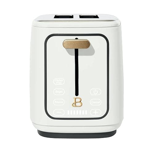 Beautiful 2-Slices Touchscreen Toaster with Digital Display, 7 Shade Settings, Bagel/Frozen Presets, Extra-Wide Slots, 900W (White) - Image 1