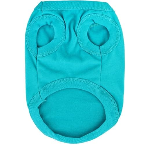 Elledia 2 Pack Summer Cotton T Shirts for Rabbit Bunny, Solid Color Clothes for Guinea Pig Hamster Kitten, Small Animal Outfits, Blue & Teal Color Clothing thumbnail 2