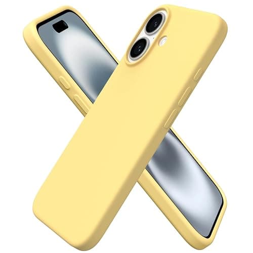 ORNARTO Compatible with iPhone 16 Case 6.1", Slim Liquid Silicone 3 Layers Full Covered Soft Gel Rubber Shockproof Phone Case, Protective Cover with Anti-Scratch Microfiber Lining-Buttercream Yellow - Image 1