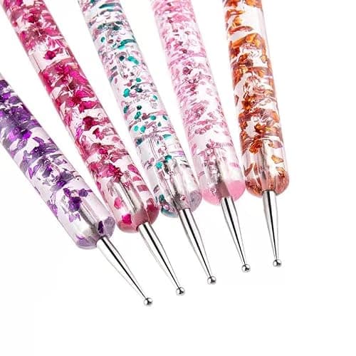 FULINJOY Nail Dotting Tools 10 Pcs Kit - 5 pcs Double-end Nail Dotting tools and 5 Pcs Nail Art Liner Painting Brushes thumbnail 3