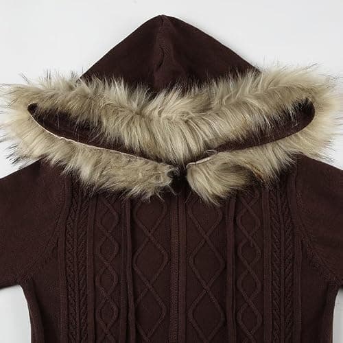 KMBANGI Women Fur Trim Crop Hoodies Zip Up Y2k Long Sleeve Cropped Sweatshirt Zipper Furry Hooded Jacket with Pockets thumbnail 8
