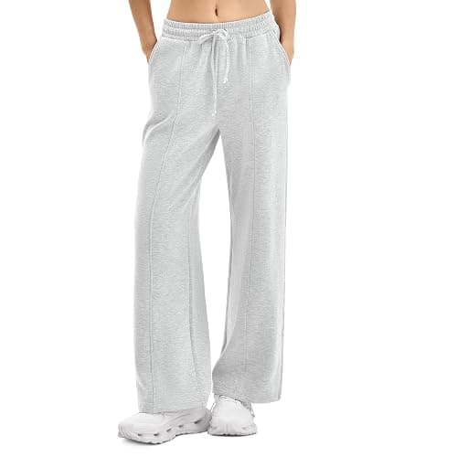 SINOPHANT Womens Wide Leg Sweatpants High Waist Lightweight Lounge Pants with Pockets Drawstring Joggers thumbnail 2