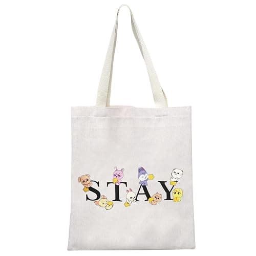 MEIKIUP Stay Fandom Makeup Bag Korean Group Makeup Bag Gift Character Cosmetic Bag Korean Group Fans Gift (STAY Tote Bag) - Image 1