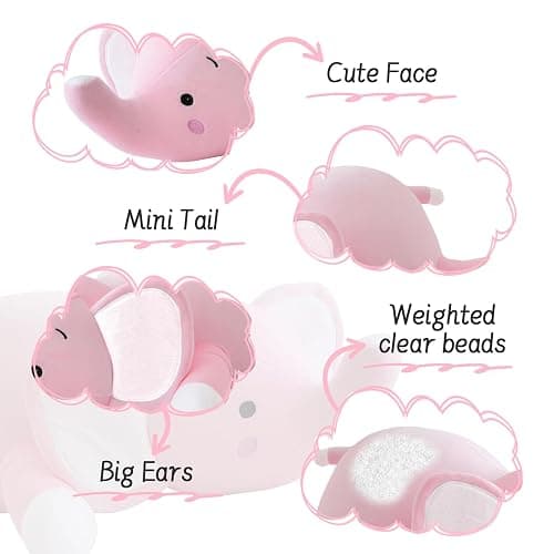 CSVBTRF Weighted Stuffed Animal, 4.2 lbs 23" Elephant Plush Hugging Pillow for Kids Gift - Elephant Stuffed Animals thumbnail 3