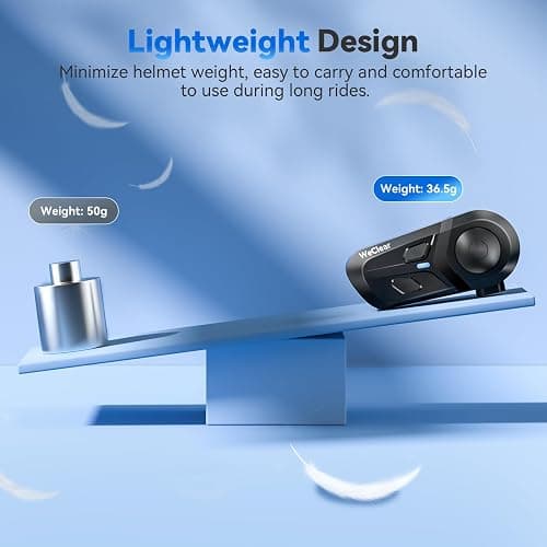 WeClear L1 Motorcycle Bluetooth Headset, Wireless V5.3 HD Audio Speakers, IP67 Motorcycle Headphones, Hands-Free Call/Music/GPS/Fast Charging/Noise Cancellation, Single Person Use thumbnail 8