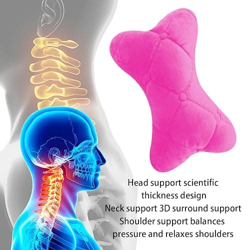KHGUZ 2PCS Car Headrest Pillow, Soft Comfortable Vehicle Neck Pillow Cushion, Automotive Interior Head Rest Pad Accessories for Driving Fatigue Relief, Universal for SUV, Sedan, Truck (Pink) thumbnail 5
