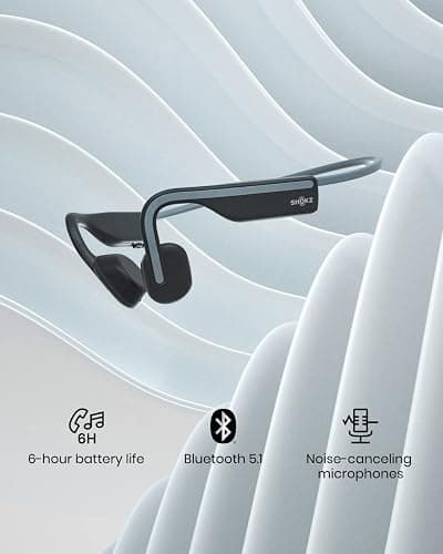 SHOKZ OpenMove - Open-Ear Bluetooth Sport Headphones, Bone Conduction Wireless Earphones, Sweatproof for Running and Workouts, with Sticker Pack, Grey thumbnail 6
