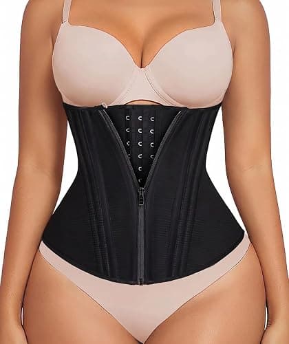 SHAPERX Waist Trainer for Women Corset Shapewear Tummy Control Sport Workout Waist Cincher Body Shaper Zipper and Hooks - Image 1