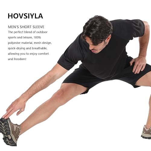 HovSiyla 1/5 Pack Running Shirts Men Sport Tops Dry Fit Gym Wicking Athletic T Shirts Breathable Cool Workout Shirts thumbnail 3