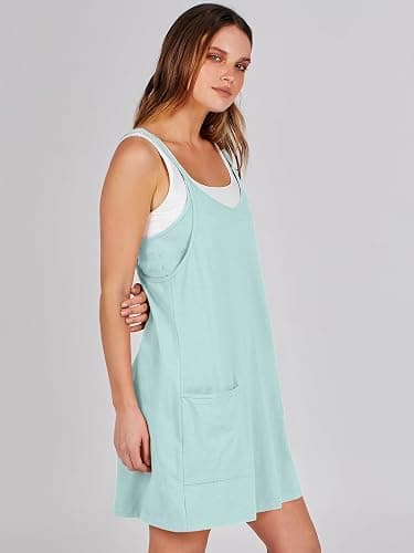 Caracilia Womens Summer Athletic Mini Dress Casual Sleeveless Built in Shapewear Romper Short Sundress Tennis Workout Outfits thumbnail 4