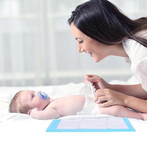 Rocinha 100 Pack Disposable Changing Pads Baby Disposable Underpads Waterproof Diaper Changing Pad Breathable Underpads Bed Table Protector Mat, 17 Inches x 13 Inches thumbnail 6