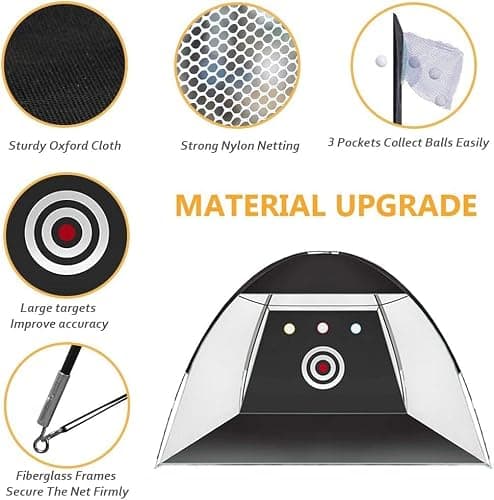Golf Net, Easy POP UP Golf Practice Hitting Nets with Turf Mat, Easy to Install 10x7.5FT All in 1 Hitting Aid Backyard Driving Chipping Swing Training, Idea Gifts for Men thumbnail 3