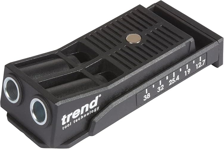 Trend Twin Pocket Hole Jig with HSS Drill Bit & Depth Setting Collar, Square Drive Bit & Pocket Hole Screws Selection, PH/JIG/C thumbnail 3