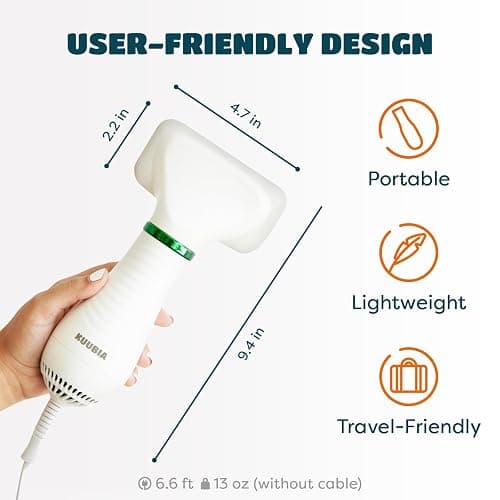2-in-1 Dog Dryer with Slicker Brush for Small Dogs and Cats, Pet Hair Dryer, Dog Blow Dryer for Grooming with 300 Watts, 75-85 dB, Adjustable Temperature, Overheat Protection thumbnail 7
