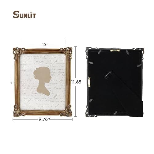 Sunlit Vintage Picture Frame 8x10 Inch, Luxury Antique Photo Frames with Glass Front, Photo Display, Tabletop Wall Hanging, Gift Ideas, Bronze thumbnail 3