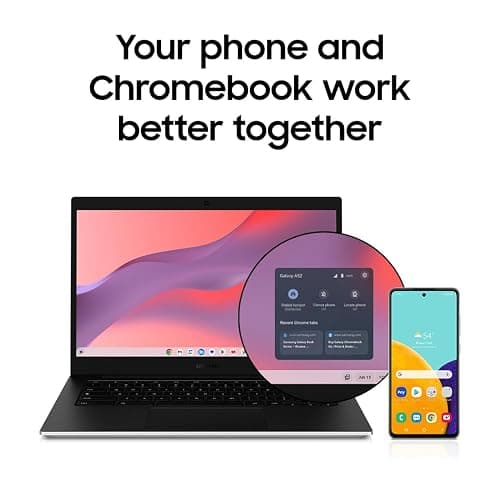 Samsung 14" Galaxy Chromebook Go Laptop PC Computer, Intel Celeron N4500 Processor, 4GB RAM, 64GB Storage, ChromeOS, XE340XDA-KA2US, Student Laptop, Silver thumbnail 3