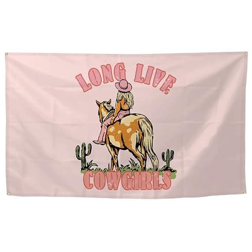 Zach Music Flags Long Live The Cowgirls Flags Aesthetic Decorative Durable 3x5 Feet Flag Suitable For Indoor And Outdoor Decorate for College Dorm Room ,Parties, travel, filming, events, festivals - Image 1