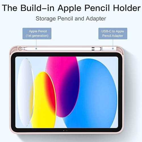 Akkerds Compatible with iPad (A16) 11th Generation Case 11 Inch 2025, for iPad 10th Generation Case 10.9 Inch 2022 with Pencil Holder, Slim Trifold Stand Protective Cover with Soft TPU Back, Rose Pink thumbnail 4
