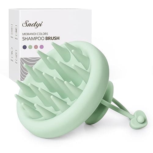 Sndyi Silicone Scalp Massager Shampoo Brush, Scalp Brush for Hair Growth and Head Massage, Scalp Scrubber/Exfoliator for Dandruff Removal, Silicone Hair Scalp Massager, Wet & Dry Use, Fir Green - Image 1