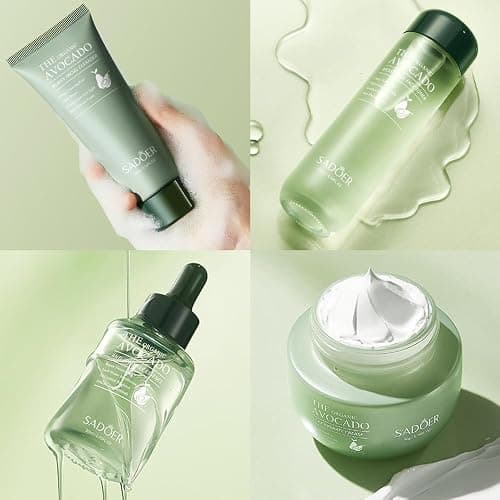 7pcs Avocado Skincare Kit, Skin Care Gift Set with Facial Cleanser, Toner, Lotion, Face Serum, Face Cream, Eye Cream, Lip Balm For Hydrating Skin Anti-Aging Skin For Women Teen Girls (7 Count) thumbnail 2