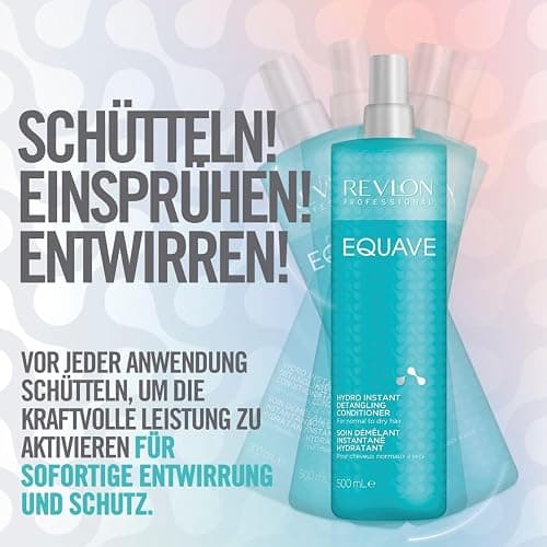 REVLON PROFESSIONAL EQUAVE Hydro Instant Detangling Conditioner, 500 ml, entwirrender Leave in Sprühconditioner für normales bis trockenes Haar, Haarpflege mit 2-Phasen Formel & Hitzeschutz thumbnail 4