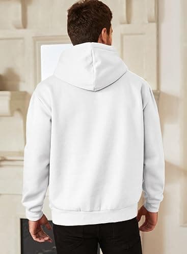 JMIERR Mens Casual Cotton Hooded Collar Drawstring Hoodies Pullover Sweatshirts Casual Long Sleeve Shirts thumbnail 2