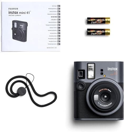 Fujifilm Instax Mini 41 Instant Camera Vintage Black. + Fujifilm Value Pack (40 Sheets) + Shutter Accessories Bundle, Includes Vintage Style Compatible Carrying Case, Black Photo Album 64 Pockets thumbnail 6