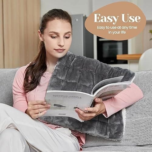 JAQUETEA Weighted Heating Pad for Period Cramps and Back Pain, XL Heating pad 17"x33",Electric Heating Pad for Shoulder, 4.9LB Heated pad with 4 Heating Levels, Dorm Room Essentials,Machine Washable thumbnail 5