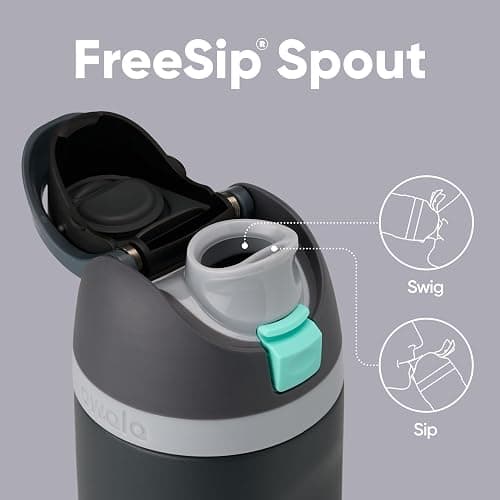 Owala FreeSip Insulated Stainless Steel Water Bottle with Straw for Sports and Travel, BPA-Free, 24oz, Foggy Tide thumbnail 4