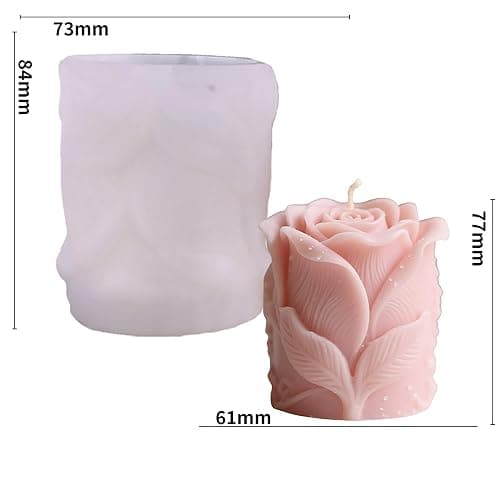 Large Tulip Bud Flower Succulent Leaves Cylinder Molds Silicone Wave Spiral Candle Mold - Silicone Resin Casting Molds for Candle & Resin & Soap Craft Supplies thumbnail 2