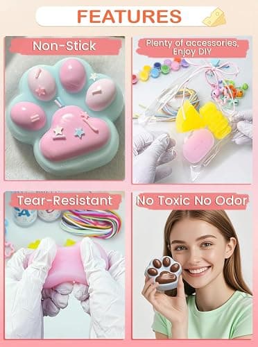 Texpoxica Taba Squishy Kit,18oz Super Soft Silicone Rubber Making Kits 1:1 AB Ratio Mix for Decompression Gift, DIY Craft for Enthusiasts thumbnail 4
