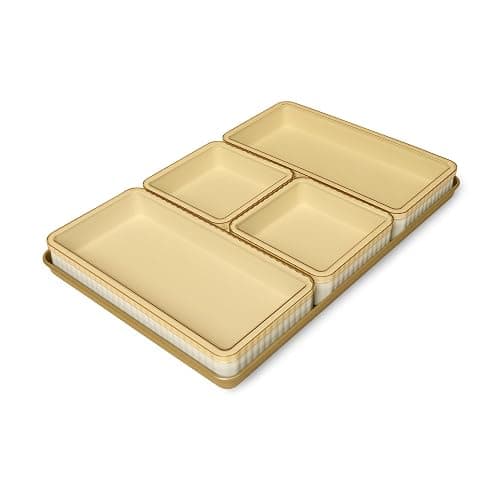Cravings by Chrissy Teigen 9-Piece Baking Set, Non-Stick Bakeware Set with 2 Large & 2 Small Silicone Trays with 4 Lids & 1 Baking Sheet Tray, Oven-Safe Up To 450°F, CT-BBS9 - Image 1